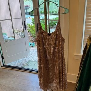 torrid Rose Gold Sequin Fringe Camisole Dress